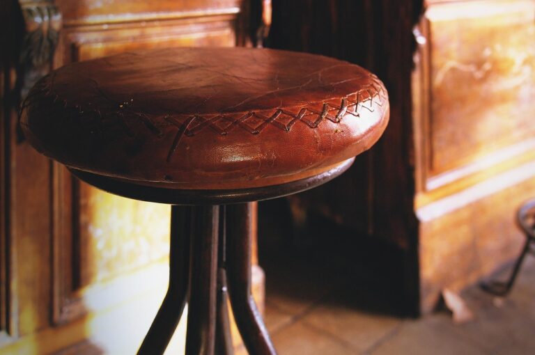 Wooden tables and surfaces in a commercial bar interior