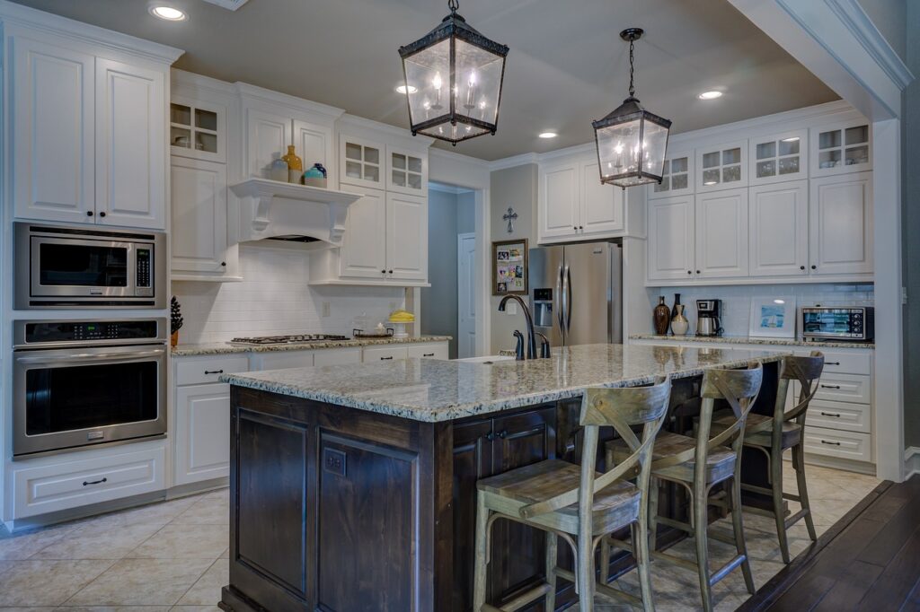 Kitchen cabinet doors with a smooth sprayed MDF finish